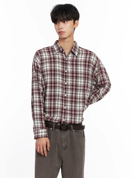 mens-classic-black-buckle-belt-is519 / Dark brown