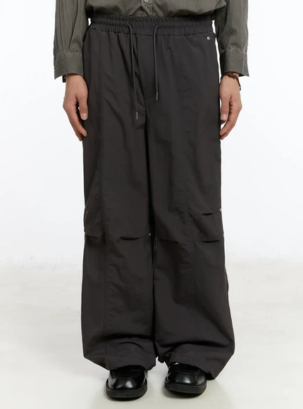 mens-rivet-detail-cargo-pants-im503 / Dark gray