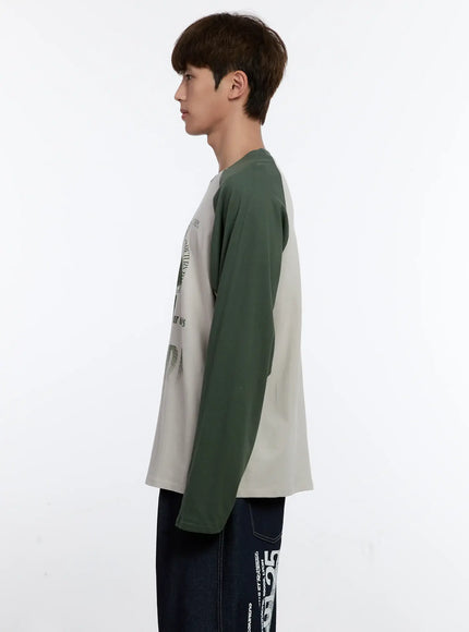Men's Graphic Raglan Long Sleeve T-Shirt IS529