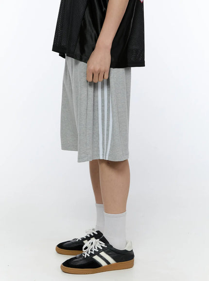 mens-black-stripe-track-shorts-gray-ia517