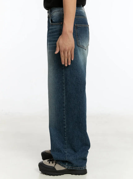Men's Washed Wide-Leg Jeans IM502