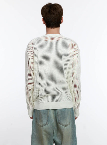 Men's Mesh Knit Sweater IS529