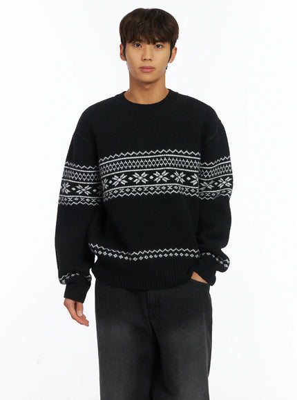 mens-snowflake-knit-sweater-ij514