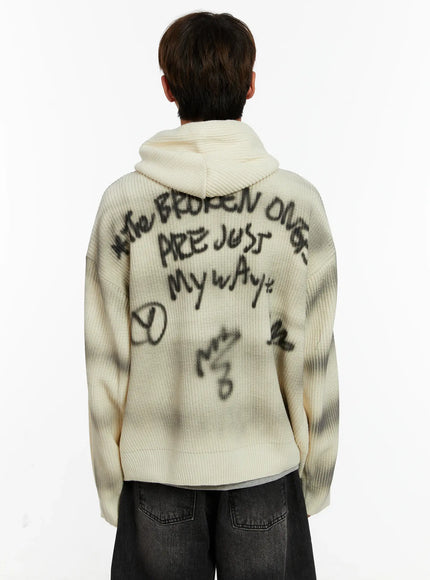 Men's Graffiti Knit Hoodie ID524