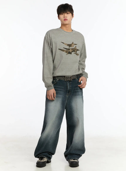 Men's Camo Star Patch Sweatshirt IM503