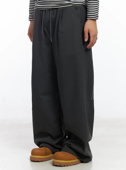 Men's Wide Leg Graphic Cotton Pants IJ527