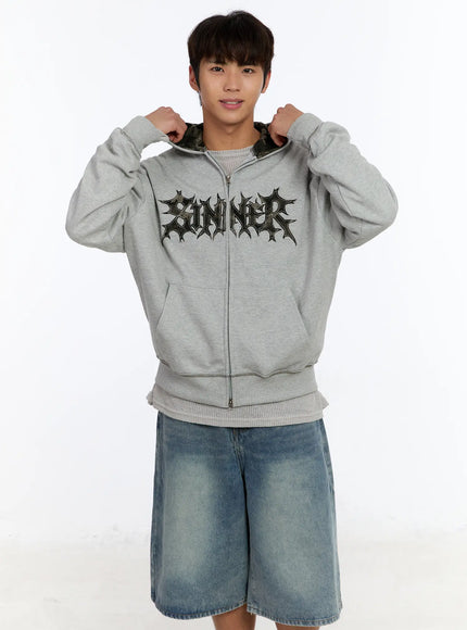 Men's Two-Way Camouflage Zip-Up Hoodie IM530