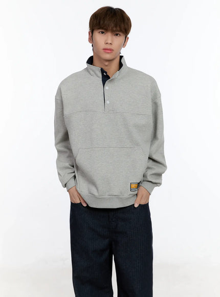Men's Half-Zip Contrast Pullover IN512