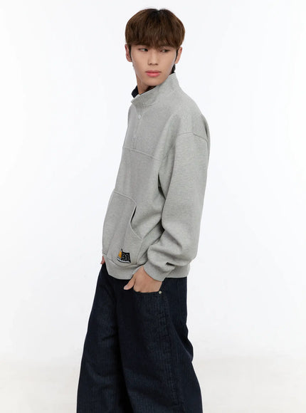 Men's Half-Zip Contrast Pullover IN512