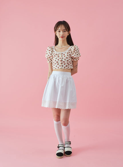 Lacy Flower Print Cardigan BY31