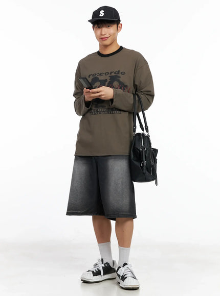 Men's Glitch Graphic Long Sleeve Top IM516