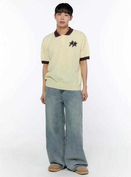 Men's Contrast Graphic Polo Shirt IA520