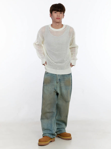 Men's Mesh Knit Sweater IS529