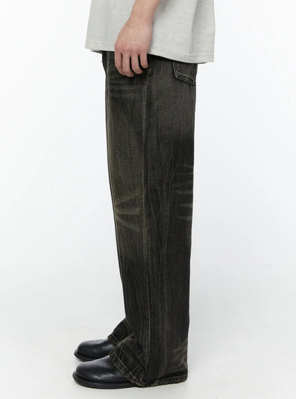 Men's Black-Washed Jeans IA530