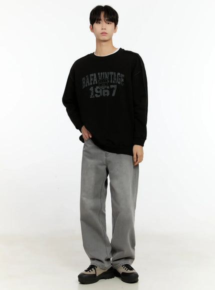 Men's Vintage Graphic Crewneck Sweatshirt IO531