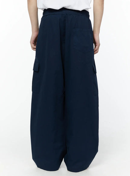 Men's Wide Cargo Pants (Dark Blue) IY506