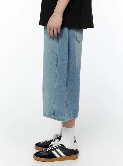 Men's Wide Leg Denim Bermuda Shorts IA527