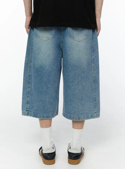Men's Wide Leg Denim Bermuda Shorts IA527