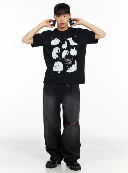 Men's Distressed Baggy Jeans IA501