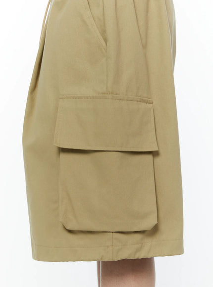 Men's Beige Cargo Bermuda Shorts IA530