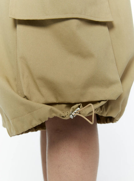 Men's Beige Cargo Bermuda Shorts IA530