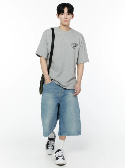 Men's Wide Leg Denim Bermuda Shorts IA527