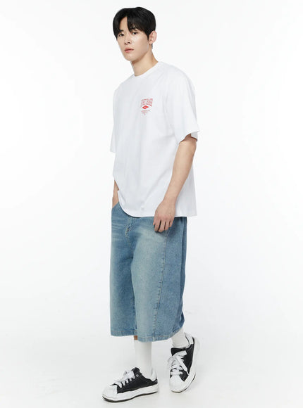 Men's Wide Leg Denim Bermuda Shorts IA527