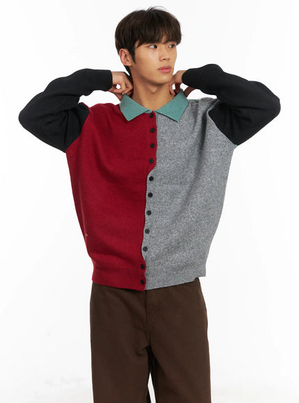 mens-colorblock-collared-cardigan-id511