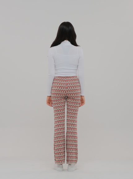 Floral Print Bootcut Pants BS-A27121102