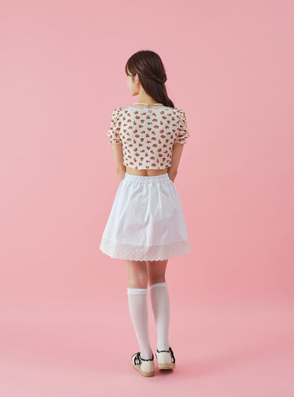 Lacy Flower Print Cardigan BY31