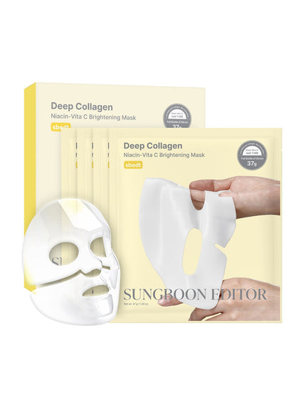 Deep Collagen Niacin Vita C Brightening Mask (37g*4ea)