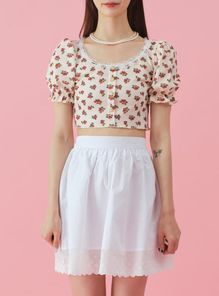 Lacy Flower Print Cardigan BY31