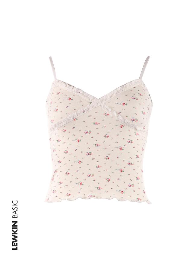 Floral Lace-Trimmed Camisole Top OF422