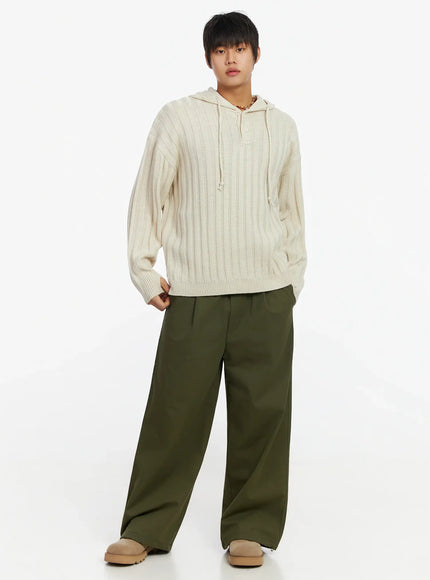 Men's Wide Leg Graphic Cotton Pants IJ527