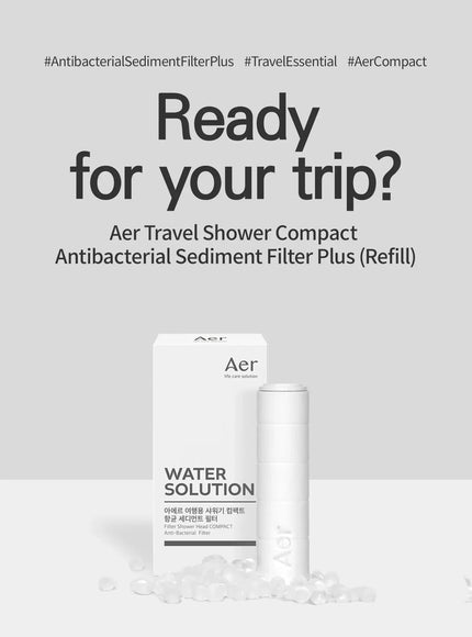 Water Solution Travel Shower Compact Refill Antibacterial Sediment Plus Filter (2pcs)