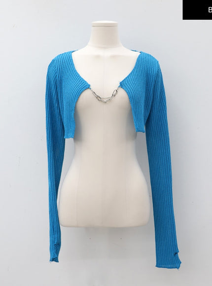 Chain Tied Crop Cardigan CM6
