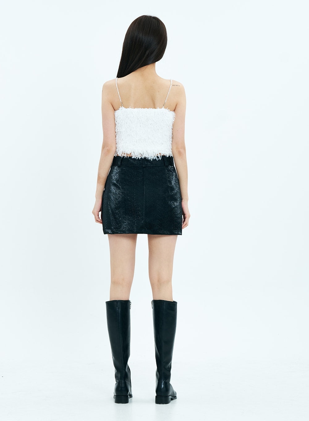 Fluffy Fur Cami with Beaded Straps CA19