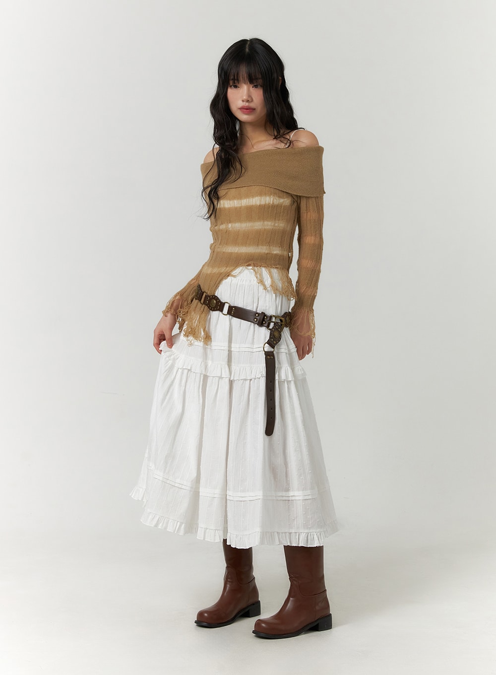 striped-ripped-knit-long-sleeve-top-cf406