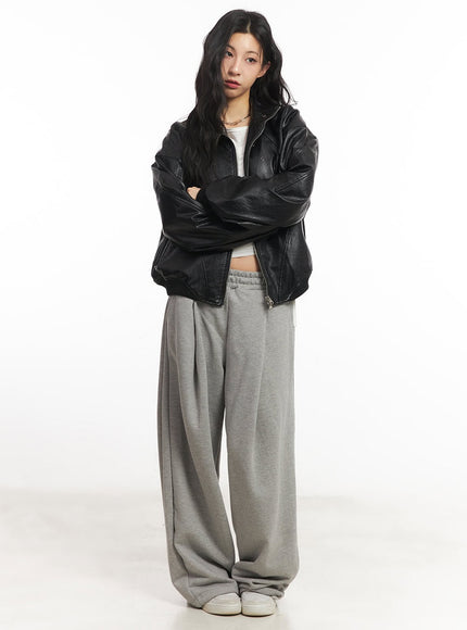 Refined Button-Up Leather Jacket CS412