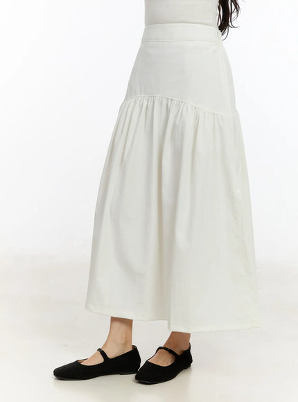 Elegant Shirred Flare Maxi Skirt CM505