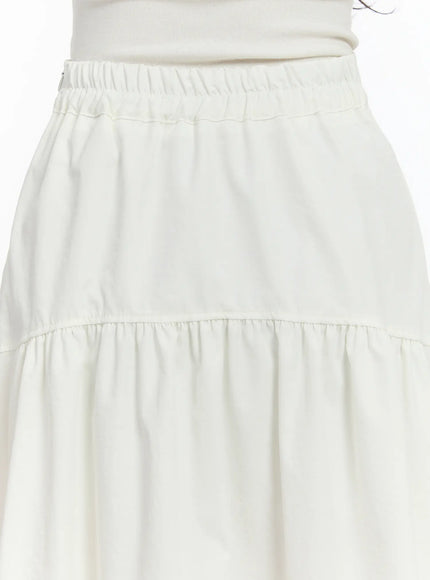 Elegant Shirred Flare Maxi Skirt CM505