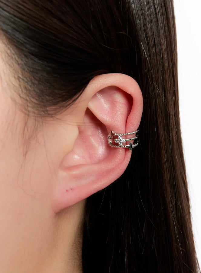 silver-cross-ear-cuff-in528 / Silver