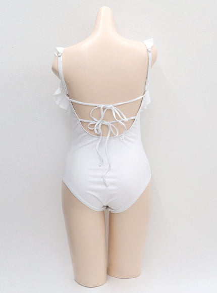 Shoulder Frill Detail One Piece Swimsuit