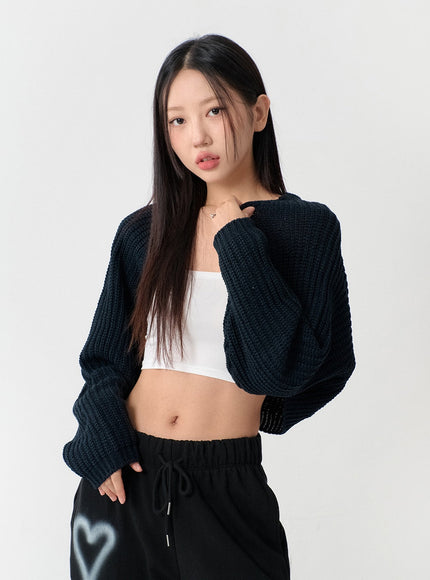 Knit Bolero Shrug C2001 Korean Women's Fashion LEWKIN – LEWKIN