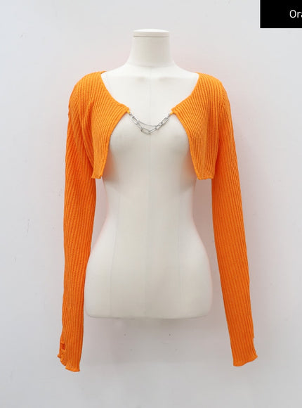 Chain Tied Crop Cardigan CM6