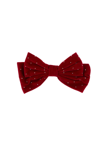 velvet-bow-hair-clip-in528 / Red