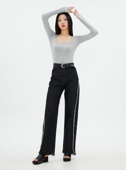 Lewkin Basic  Jeans with Side Tassel Detail K2302