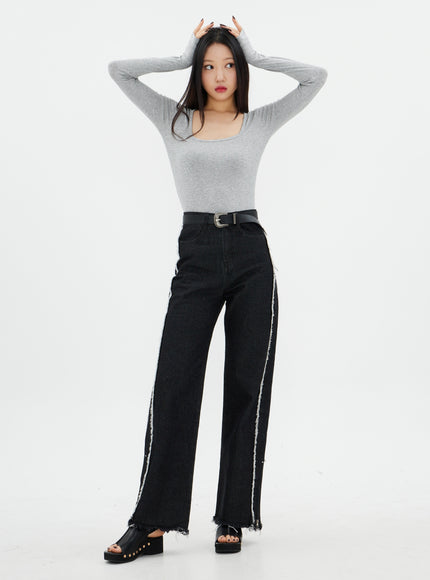 Lewkin Basic Jeans with Side Tassel Detail K2302