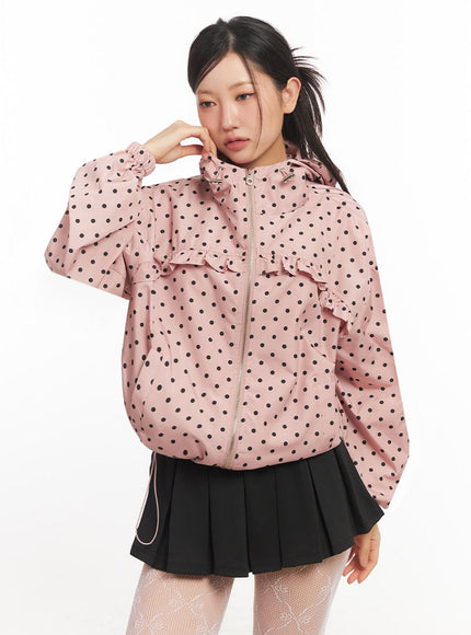 polka-dot-hooded-nylon-jacket-ia525