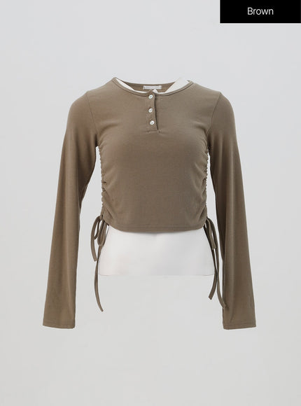ruched-long-sleeve-top-is327